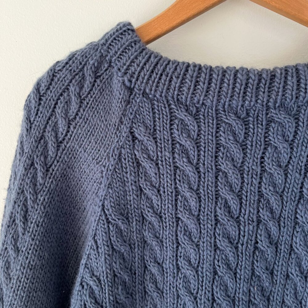 Handknit Wool Fisherman Sweater - Picture 4 of 6